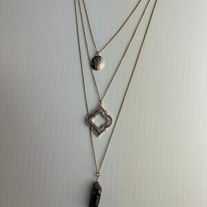 NORDSTROM RACK 3 Layered Necklace Gold Tone NWOT